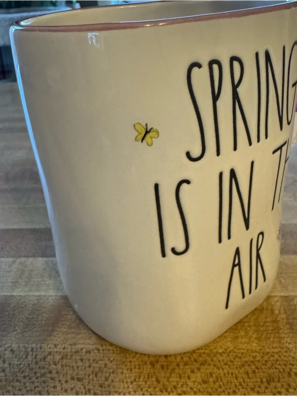 Rae Dunn “Spring Is In The Air” Mug with Bunnies Butterflies & Flowers NWT